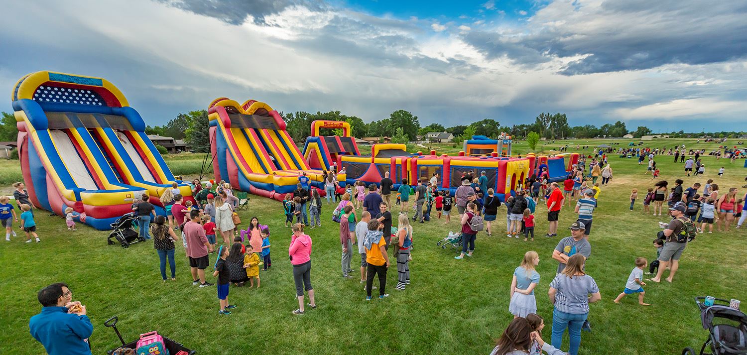 inflatables at fireworks show