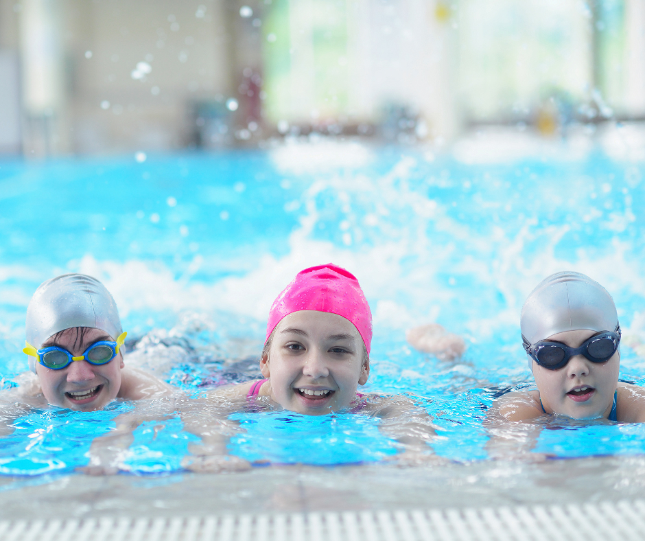 Three Kids Swimming