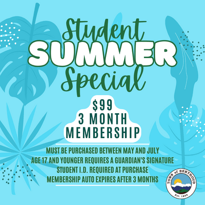 Student Summer Special three month membership for $99. For more information please call 970-532-1600