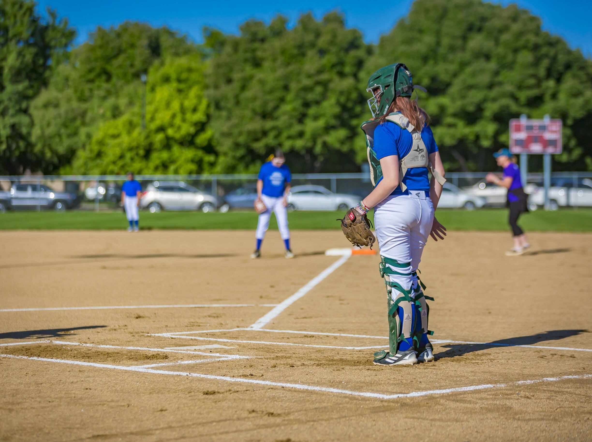 Photo of an 10U softball catcher