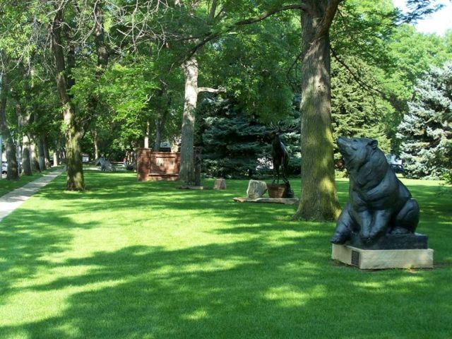 Bear Statue and Trees at Fickel Park